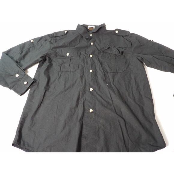 Vintage Russo Spirit 2XL Mens Shirt Button Up Black Silver Buttons Y2K READ - Picture 4 of 9